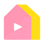 Two overlapping geometric shapes with a play icon in the foreground.